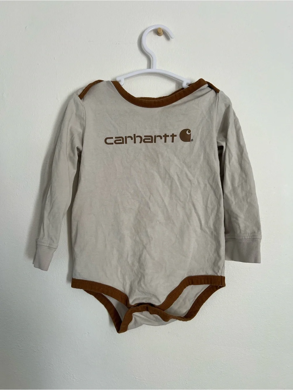 Carhartt Long Sleeve Bodysuit 24M Neutral Workwear Baby